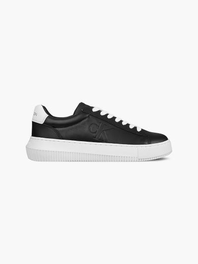 Calvin Klein Cipők HU602808 | Calvin Klein Bőr Női Sportcipő Fekete
